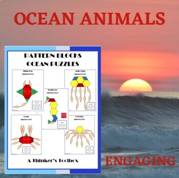 Preview of Ocean Animals Pattern Block Mat Printables & Worksheets
