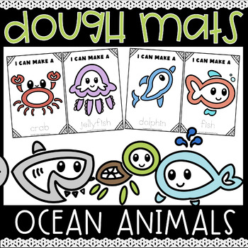 Preview of Ocean Animals Play Dough Mats Ocean Animals Dough Mats Ocean Animal Playdough