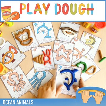 Preview of Ocean Animals Play Dough Mats Pre-k Kindergarten DIY Activities