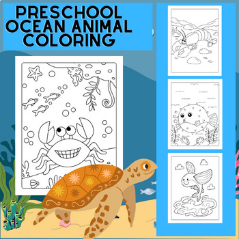 Preview of Ocean Animals Preschool & Kindergarten | Coloring Pages