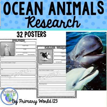 Ocean Animals Research Report Writing Project Common Core by Primary World