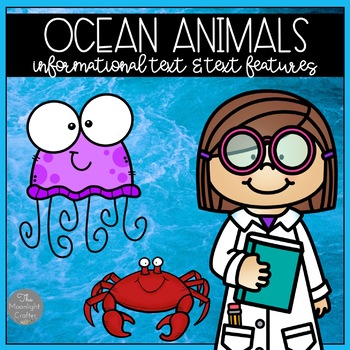 Preview of Distance Learning Science Ocean Animals Research and Text Features Unit