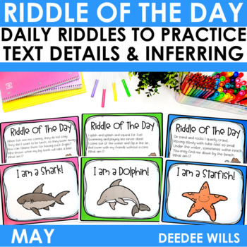 Preview of Ocean Animals Riddle of the Day | Zoo Animals and More May Riddles