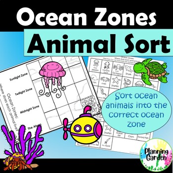 Preview of Ocean Animals Sort: Ocean Zones Sort {sunlight, midnight, abyss, twilight}