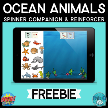 Preview of Ocean Animals Spinner Companion & Reinforcer BOOM CARDS™ FREEBIE