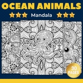 Ocean Animals Summer Mandala Coloring Pages Sheets - End o