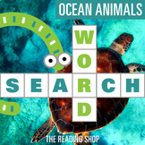 Ocean Animals Word Search Puzzle - 3 Levels Differentiated