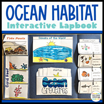 Preview of Ocean Animals and Habitat Lapbook Interactive Project