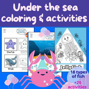 Preview of Ocean Animals worksheet / Under the Sea coloring pages