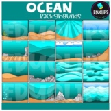 Ocean Backgrounds Clip Art Set {Educlips Clipart}