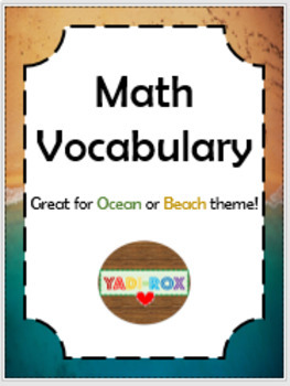 Preview of Math Vocabulary Word Wall Posters – Ocean