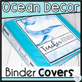 Ocean Binder Covers and Spines Editable with Calm Watercol