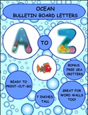 Ocean Bulletin Board Letters and Word Wall Letters Brightl