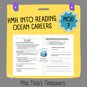 Preview of Ocean Careers - Grade 6 HMH into Reading