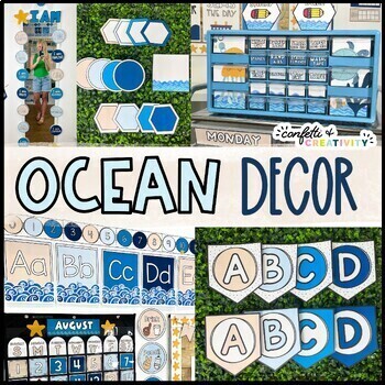 Preview of Ocean Classroom Decor Bundle | Ocean Classroom Theme