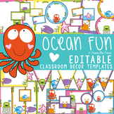 Ocean Classroom Decor Theme Pack - Editable Templates