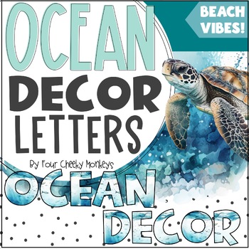 Preview of Ocean Classroom Decor / Under the Sea Theme Bulletin Board Letters