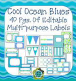 Ocean Colors EDITABLE Banner, Signs, Labels, Binder Covers