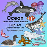 Animals in Water Clip Art - Whimsically Realistic