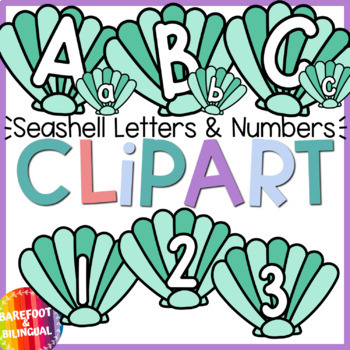 Preview of Ocean Clipart - Seashell Letters and Numbers - movable