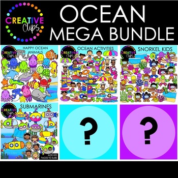 Preview of Ocean Clipart Surprise Mega Bundle {Ocean Animals and Ocean Kids Clipart}