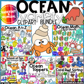 Preview of Ocean Clipart Variety Bundle