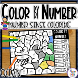 Ocean Color By Number - Number Sense Coloring worksheets f