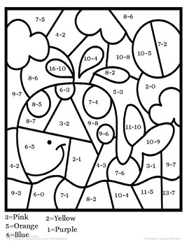 Ocean Color by Code: Addition, Subtraction and Multiplication! | TpT