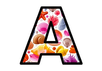 ocean colorful sea shells bulletin board letters alphabet posters