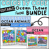 Ocean Coloring Pages Sight Words and CVC Practice Editable