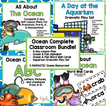 Ocean Complete Classroom Bundle for Preschool, PreK, K & Homeschool