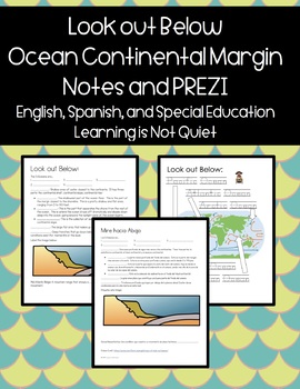 Preview of Ocean Continental Margin Notes Sheet PREZI (Differentiated, English, Spanish)