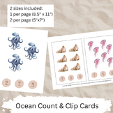 Ocean Count And Clip Cards / Counting Activity / Ocean Fla
