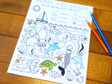Ocean Counting and Coloring Activity Page