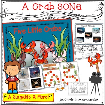Preview of Ocean Song and Theme Packet - Five Little Crabs