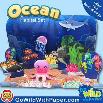 Ocean Craft Activity Ocean Habitat Diorama Paper Model Tpt