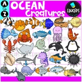 Ocean Creatures A to Z | Alphabet Clip Art Set {Educlips Clipart}
