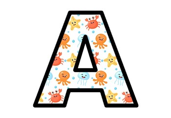 ocean creatures bulletin board letters alphabet posters