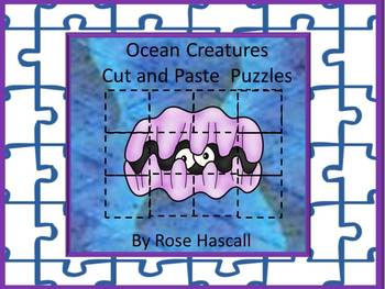 Preview of Ocean Animals Picture Puzzles Cut and Paste Activities Under the Sea Theme