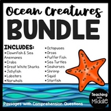 Ocean Creatures Informational Text Reading Comprehension B