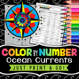 Ocean Currents - Color by Number - Earth Science Color By Number