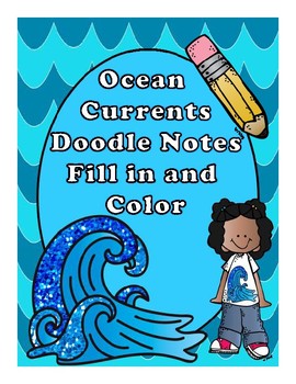 Preview of Ocean Currents Fill in and Color Doodle Notes