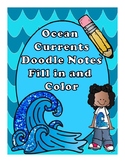 Ocean Currents Fill in and Color Doodle Notes