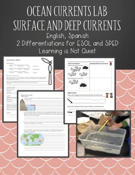 Preview of Ocean Currents Lab (Surface and Deep Currents) (Differentiated, SPED, Spanish)