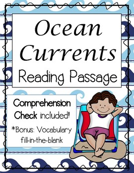 Preview of Ocean Currents Reading Passage - Printable and Digital