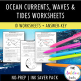 Ocean Currents, Waves & Tides Worksheets No Prep | Printab