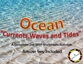 Preview of Ocean Currents, Waves and Tides Unit | Printable and Digital Distance Learning