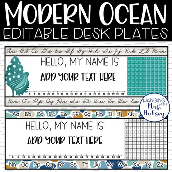Preview of Ocean Desk Name Tags - Student Name Tags