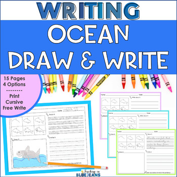 Ocean Directed Drawing Writing Prompts - Print and Cursive Handwriting ...