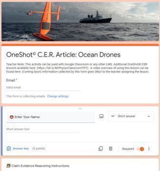 Preview of Ocean Drones OneShot® CERR Science Article - Online Blended Remote Activity